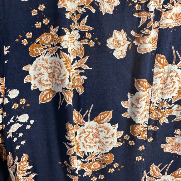 Cottagecore Lace Up Floral Wrap Dress M Asymmetrical Handkerchief Hem Feminine - Picture 6 of 10